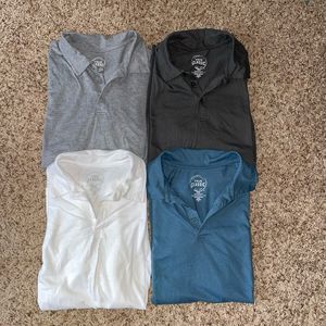 Lot of 4 True Classic Men’s Polos size medium, gray blue white